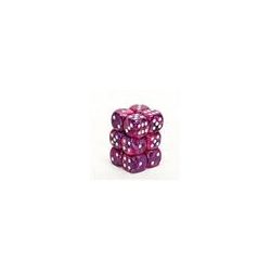 Chessex 16mm d6 with pips Dice Blocks (12 Dice) - Festive Violet w/white-27657