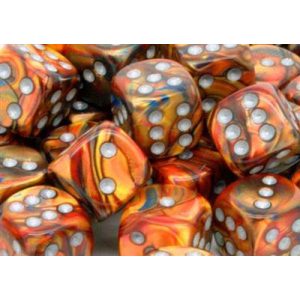 Chessex 16mm d6 with pips Dice Blocks (12 Dice) - Lustrous Gold w/silver-27693