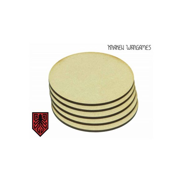 Kraken Wargames - MDF Base round 100mm (5)-KWG0314