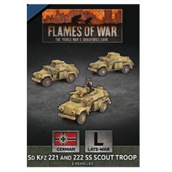 Flames Of War - D-Day: Sd Kfz 221 and 222 SS Scout Troop (x3 Plastic) - EN-GBX157