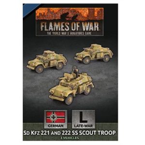 Flames Of War - D-Day: Sd Kfz 221 and 222 SS Scout Troop (x3 Plastic) - EN-GBX157