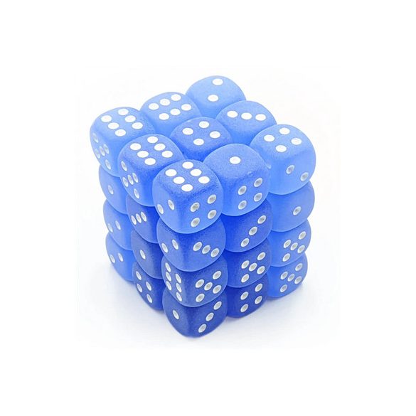 Chessex Signature 12mm d6 with pips Dice Blocks (36 Dice) - Frosted Blue w/white-27806