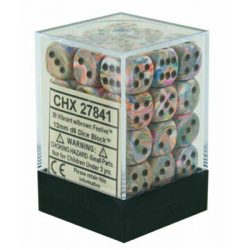 Chessex Signature 12mm d6 with pips Dice Blocks (36 Dice) - Festive Vibrant w/brown-27841