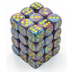 Chessex Signature 12mm d6 with pips Dice Blocks (36 Dice) - Festive Mosaic/yellow-27850
