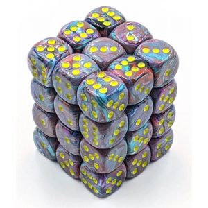 Chessex Signature 12mm d6 with pips Dice Blocks (36 Dice) - Festive Mosaic/yellow-27850