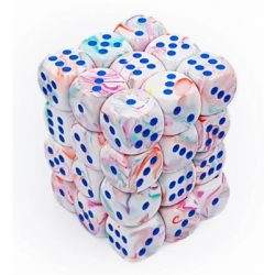 Chessex Signature 12mm d6 with pips Dice Blocks (36 Dice) - Festive Pop Art /blue-27944