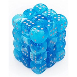 Chessex Signature 12mm d6 with pips Dice Blocks (36 Dice) - Luminary Sky/silver 12mm-27966