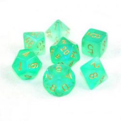 Chessex Borealis Polyhedral Light Green/gold Luminary 7-Die Set-27575