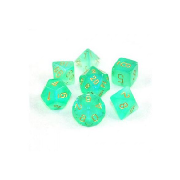 Chessex Borealis Polyhedral Light Green/gold Luminary 7-Die Set-27575