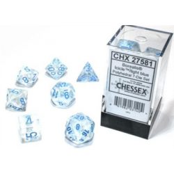 Chessex Borealis Polyhedral Icicle/light blue Luminary 7-Die Set-27581