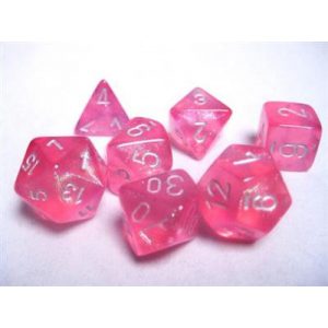 Chessex Borealis Polyhedral Pink/silver Luminary 7-Die Set-27584