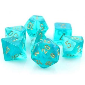 Chessex Borealis Polyhedral Teal/gold Luminary 7-Die Set-27585