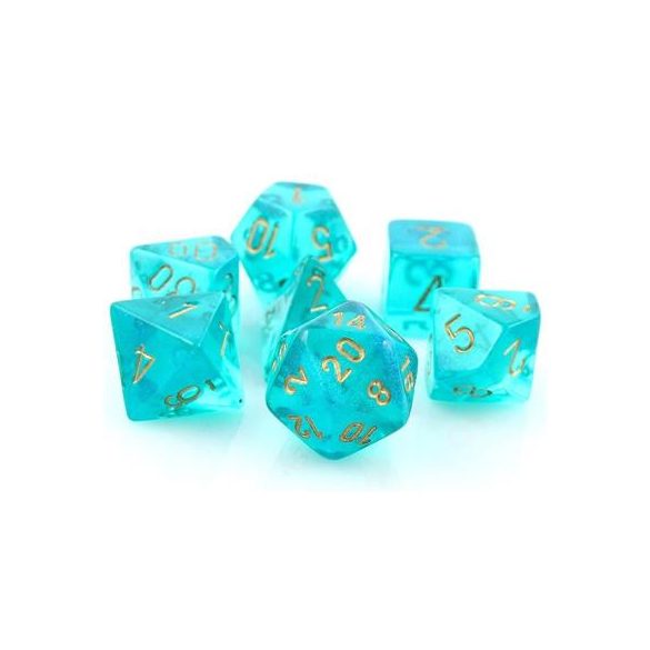 Chessex Borealis Polyhedral Teal/gold Luminary 7-Die Set-27585