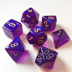 Chessex Borealis Polyhedral Royal Purple/gold Luminary 7-Die Set-27587