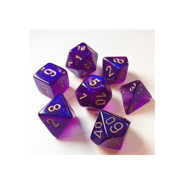 Chessex Borealis Polyhedral Royal Purple/gold Luminary 7-Die Set-27587