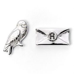 Harry Potter - Hedwig & letter silver plated stud-EWES1746
