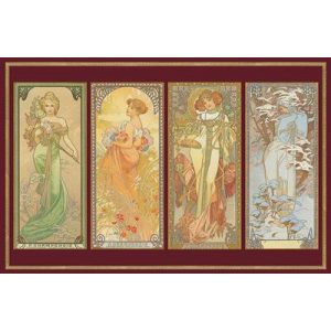 Puzzle: Mucha - Die 4 Jahreszeiten - Metallic (1000 Teile)-PIA5576