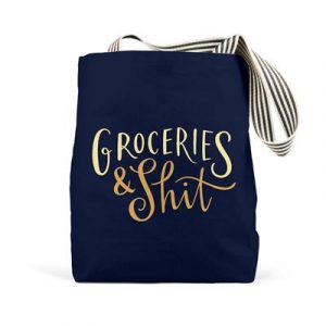 Em & Friends Groceries & Shit (Navy) Tote Bag-49808