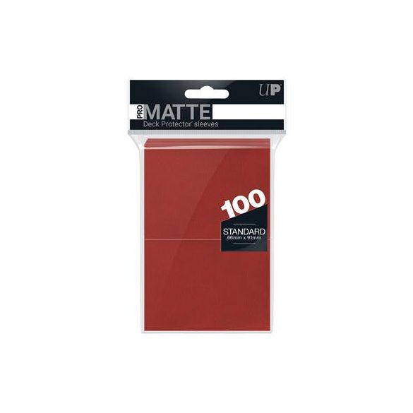 UP - Standard Deck Protector - PRO-Matte Red (100 Sleeves)-84516