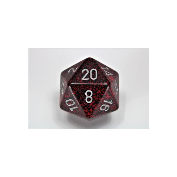 Chessex Speckled 34mm 20-Sided Dice - Silver Volcano-XS2005