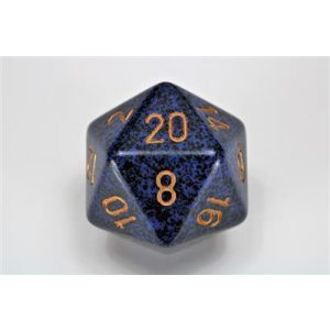 Chessex Speckled 34mm 20-Sided Dice - Golden Cobalt-XS2093