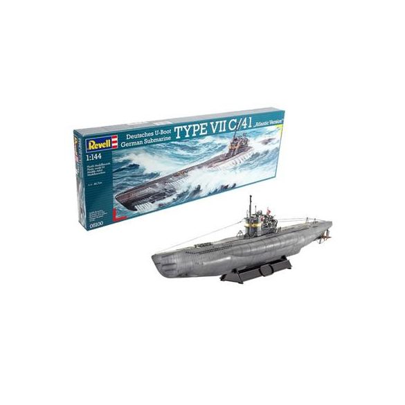 Revell: German Submarine TYPE VII C/41 Atlantic Version (1:144) - EN/DE/FR/NL/ES/IT-05100