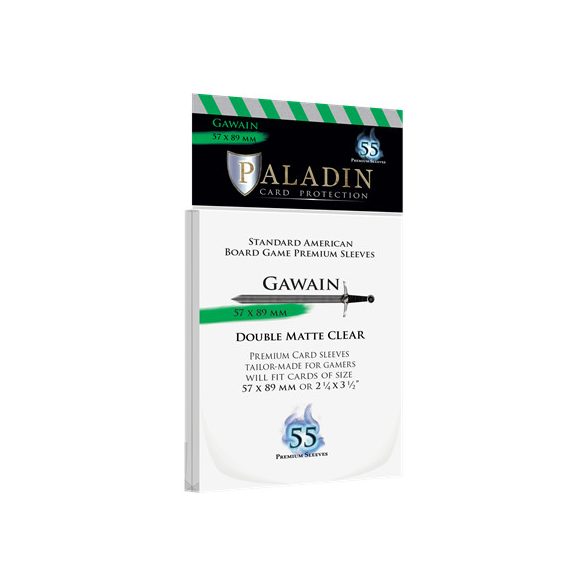 Paladin Sleeves - Gawain Premium Standard American 57x89mm (55 Sleeves)-GAW-CLR