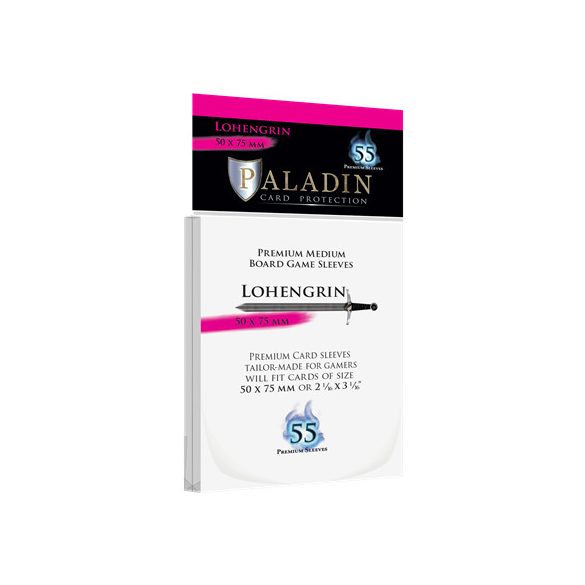Paladin Sleeves - Lohengrin Premium Medium 50x75mm (55 Sleeves)-LOH-CLR