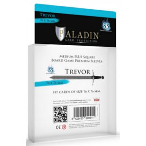 Paladin Sleeves - Trevor Premium Medium+ Square 76x76mm (55 Sleeves)-TRE-CLR