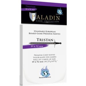Paladin Sleeves - Tristan Premium Standard European 59x92mm (55 Sleeves)-TRI-CLR