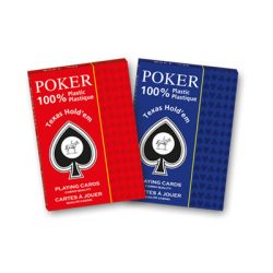 Playing Cards: 100% Plastic Poker Texas Hold'em - Corner Index-PIA1358