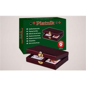 Luxuskassette Holz dunkel (Bridge/Poker)-PIA2800