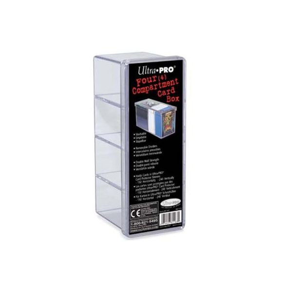 UP - 4-Compartment Card Storage Box - Clear-81163