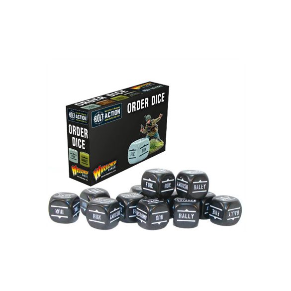 Bolt Action - Bolt Action Orders Dice - Black (12)-402616009