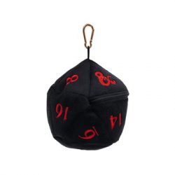 UP - D20 Plush Dice Bag - Dungeons & Dragons - Black and Red-18786
