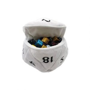 UP - D20 Plush Dice Bag - White-15756