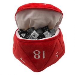 UP - D20 Plush Dice Bag - Red-15757