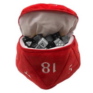 UP - D20 Plush Dice Bag - Red-15757
