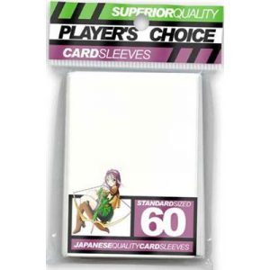 Player's Choice Premium Standard Sized Card Sleeves - White (60 Sleeves)-PCA1011