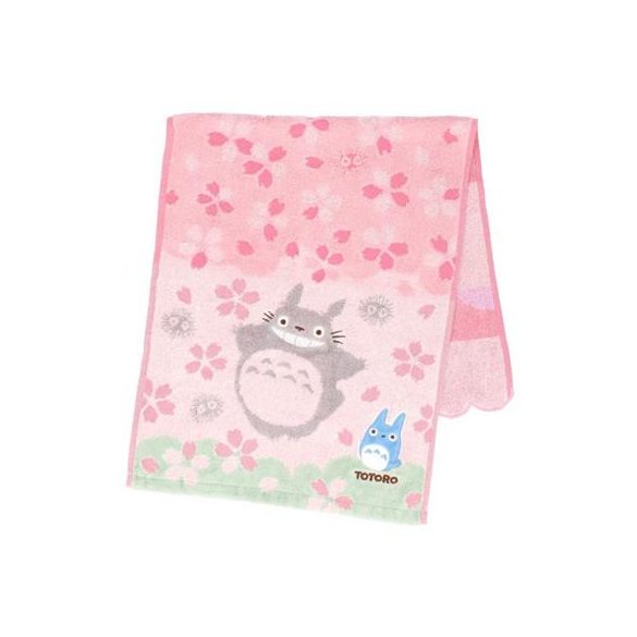 Ghibli - My Neighbor Totoro - Wash towel Totoro cherry blossoms 34x80 cm-MARU-72104