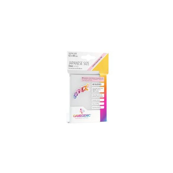 Gamegenic - PRIME Japanese Sized Sleeves White (60 Sleeves)-GGS10119ML