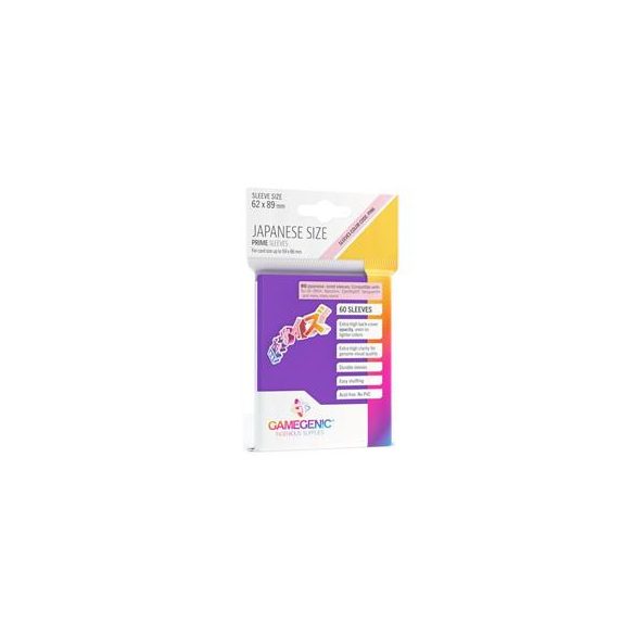 Gamegenic - PRIME Japanese Sized Sleeves Purple (60 Sleeves)-GGS10123ML