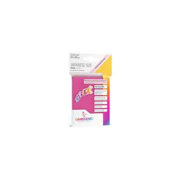 Gamegenic - PRIME Japanese Sized Sleeves Pink (60 Sleeves)-GGS10125ML