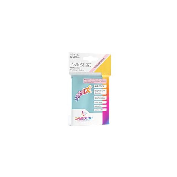Gamegenic - PRIME Japanese Sized Sleeves Clear (60 Sleeves)-GGS10127ML