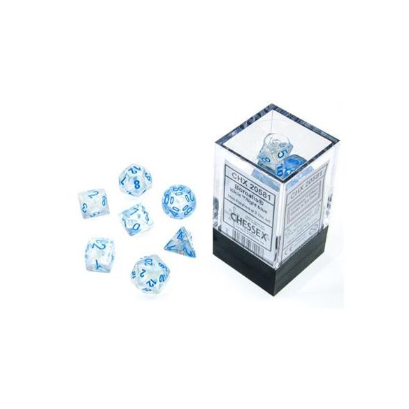 Chessex Borealis Mini-Polyhedral Icicle/light blue Luminary 7-Die Set-20581
