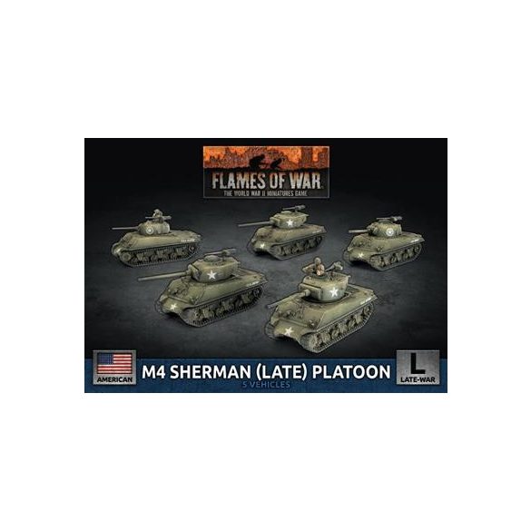 Flames Of War - M4 Sherman (Late) Platoon (x5 Plastic)-UBX88
