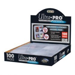 UP - 4-Pocket Secure Platinum Page for Toploaders Display (100 Pages)-15848