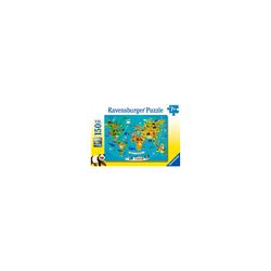 Ravensburger Kinderpuzzle - Tierische Weltkarte - 150pc-13287