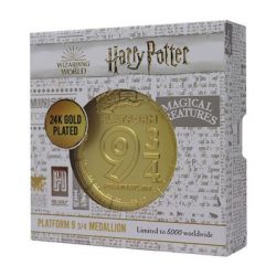 Harry Potter Limited Edition Platform 9 3/4 24K Gold Plated Medallion-THG-HP40