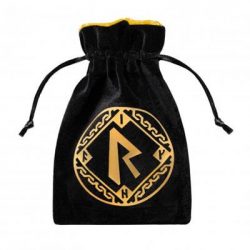 Runic Black & golden Velour Dice Bag-BRUN201